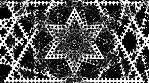 Preview wallpaper fractal, lines, flower, kaleidoscope, abstraction, black and white