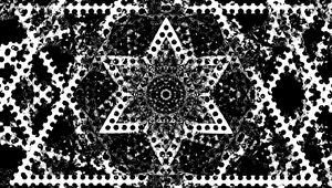 Preview wallpaper fractal, lines, flower, kaleidoscope, abstraction, black and white