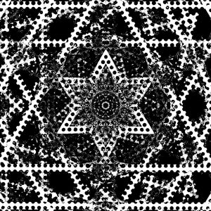 Preview wallpaper fractal, lines, flower, kaleidoscope, abstraction, black and white