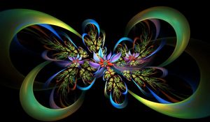Preview wallpaper fractal, lines, flowers, patterns