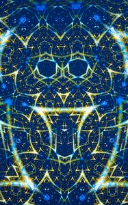 Preview wallpaper fractal, lines, glow, pattern, abstraction, blue