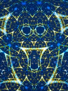 Preview wallpaper fractal, lines, glow, pattern, abstraction, blue