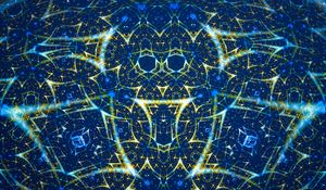 Preview wallpaper fractal, lines, glow, pattern, abstraction, blue
