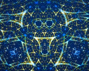 Preview wallpaper fractal, lines, glow, pattern, abstraction, blue