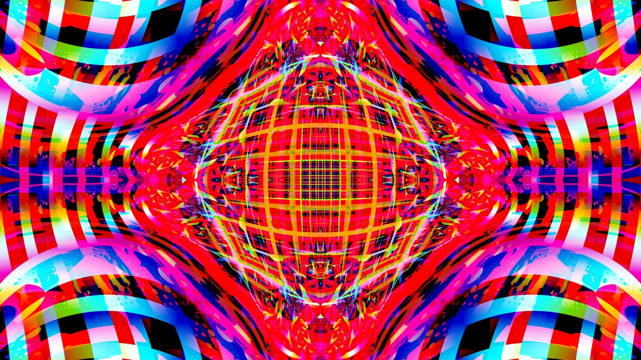Wallpaper fractal, lines, kaleidoscope, colorful, abstraction