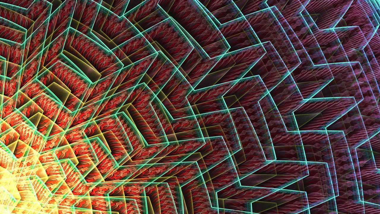 Wallpaper fractal, lines, neon, abstraction