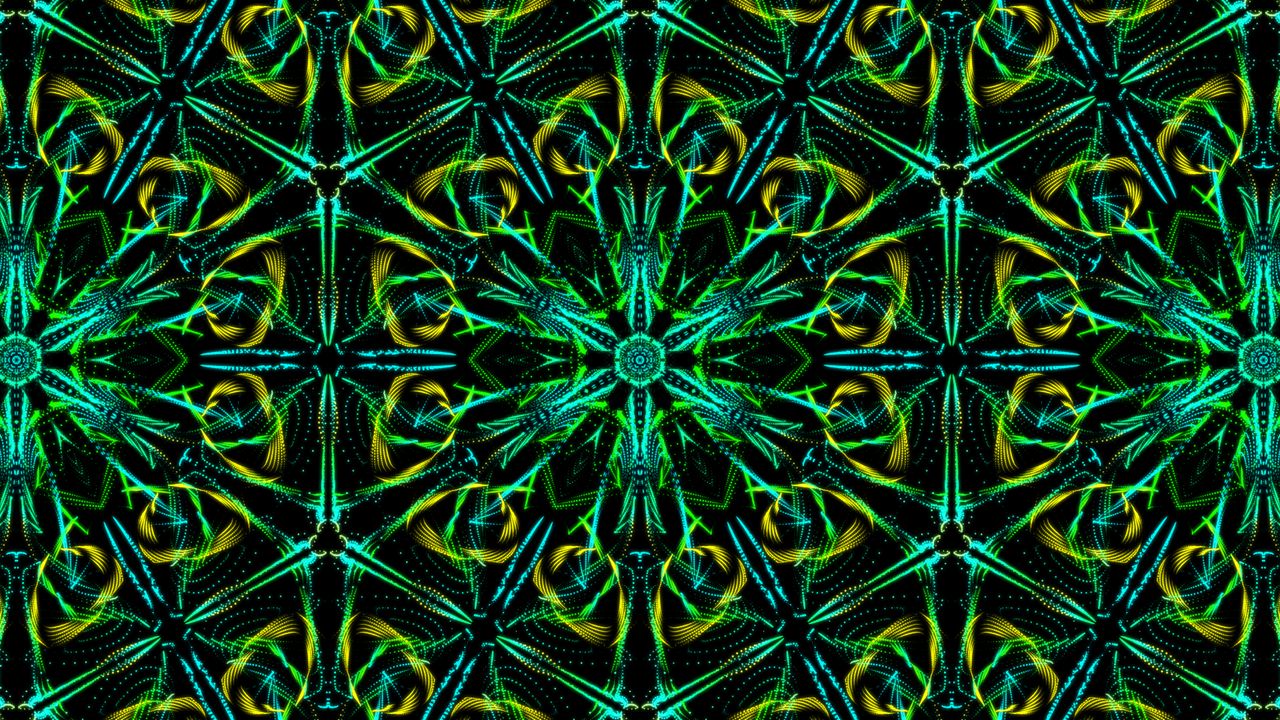 Wallpaper fractal, lines, pattern, green, abstraction
