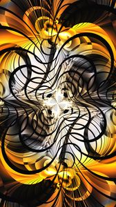 Preview wallpaper fractal, lines, pattern, abstraction, orange