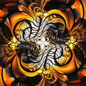 Preview wallpaper fractal, lines, pattern, abstraction, orange