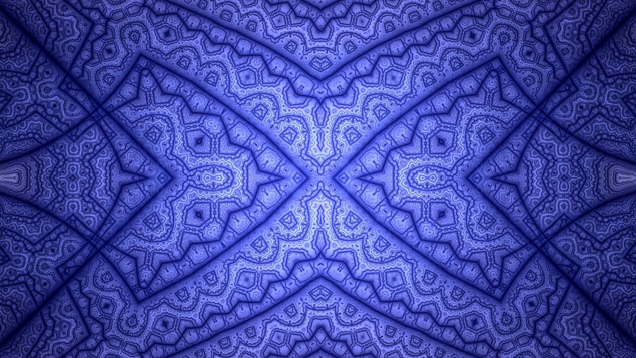 Wallpaper fractal, lines, pattern, blue, abstraction