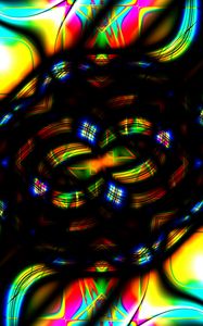 Preview wallpaper fractal, lines, pattern, abstraction, colorful, black