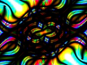 Preview wallpaper fractal, lines, pattern, abstraction, colorful, black