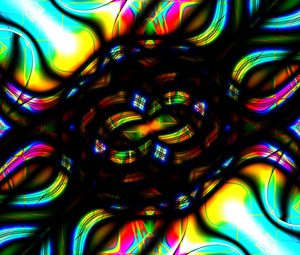 Preview wallpaper fractal, lines, pattern, abstraction, colorful, black