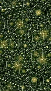 Preview wallpaper fractal, lines, shapes, abstraction, green