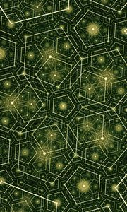 Preview wallpaper fractal, lines, shapes, abstraction, green