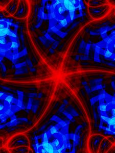 Preview wallpaper fractal, lines, stripes, swirl, red, blue