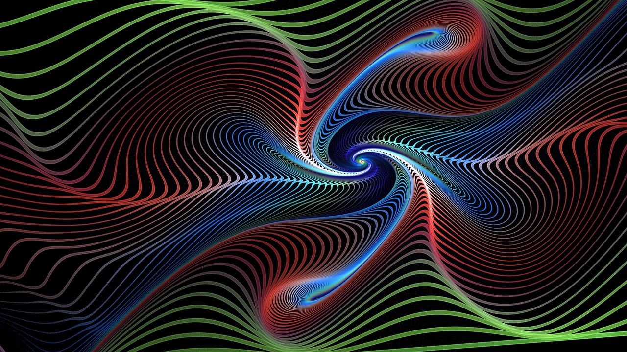 Wallpaper fractal, lines, swirling, colorful, vortex