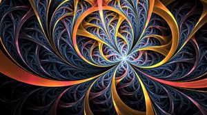 Preview wallpaper fractal, lines, tangled, colorful, abstraction
