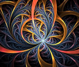 Preview wallpaper fractal, lines, tangled, colorful, abstraction