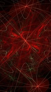 Preview wallpaper fractal, lines, tangled, abstraction, red