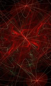 Preview wallpaper fractal, lines, tangled, abstraction, red