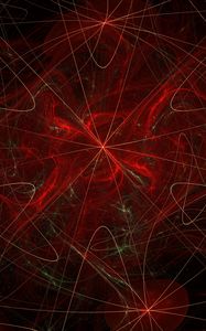 Preview wallpaper fractal, lines, tangled, abstraction, red