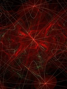 Preview wallpaper fractal, lines, tangled, abstraction, red