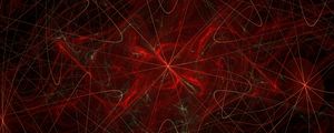 Preview wallpaper fractal, lines, tangled, abstraction, red