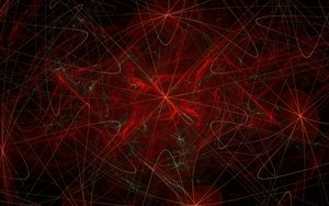 Preview wallpaper fractal, lines, tangled, abstraction, red