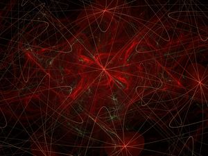 Preview wallpaper fractal, lines, tangled, abstraction, red