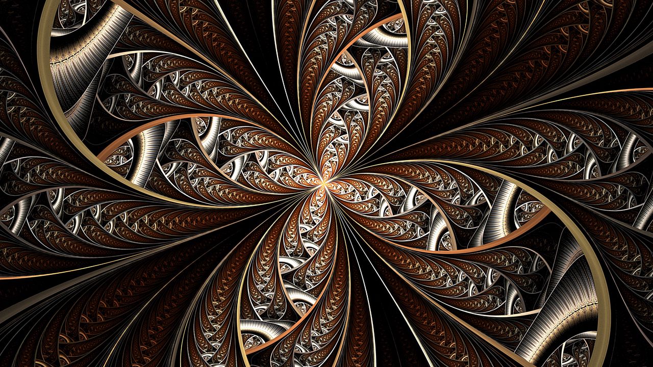 Wallpaper fractal, lines, twisted, winding, abstraction