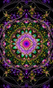 Preview wallpaper fractal, mandala, colorful, ornament