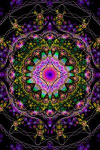 Preview wallpaper fractal, mandala, colorful, ornament