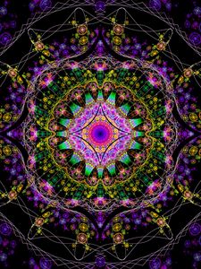 Preview wallpaper fractal, mandala, colorful, ornament