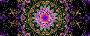 Preview wallpaper fractal, mandala, colorful, ornament