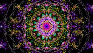 Preview wallpaper fractal, mandala, colorful, ornament