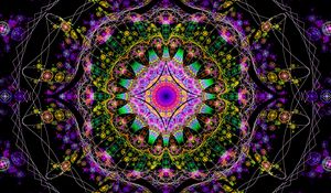 Preview wallpaper fractal, mandala, colorful, ornament