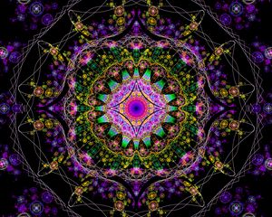 Preview wallpaper fractal, mandala, colorful, ornament