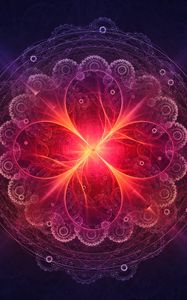 Preview wallpaper fractal, mandala, glow, pattern, abstraction