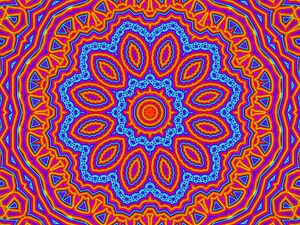 Preview wallpaper fractal, mandala, kaleidoscope, abstraction, bright