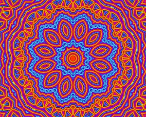 Preview wallpaper fractal, mandala, kaleidoscope, abstraction, bright