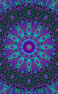 Preview wallpaper fractal, mandala, kaleidoscope, abstraction, background