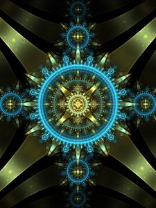 Preview wallpaper fractal, mechanism, circles, glow, abstraction