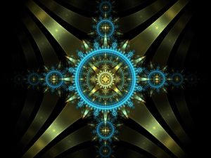 Preview wallpaper fractal, mechanism, circles, glow, abstraction