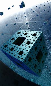 Preview wallpaper fractal, menger sponge, flight