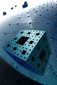 Preview wallpaper fractal, menger sponge, flight