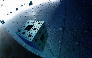 Preview wallpaper fractal, menger sponge, flight