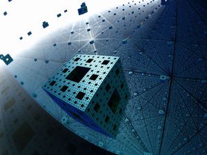 Preview wallpaper fractal, menger sponge, flight