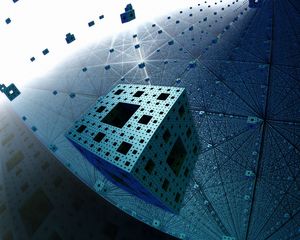 Preview wallpaper fractal, menger sponge, flight