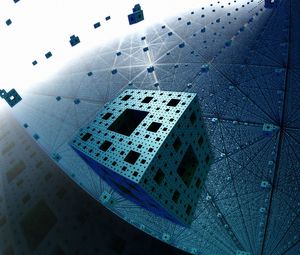 Preview wallpaper fractal, menger sponge, flight